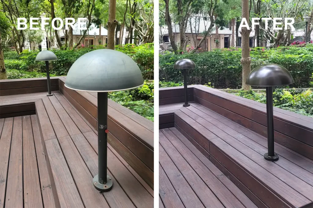 門窗醫美-台北家具改色-新北門窗改色-台北鋁門窗烤漆-新北鋁門窗烤漆_reviews_社區庭園造景燈_01